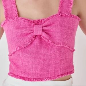 Endless Rose Tweed Bow Crop Top